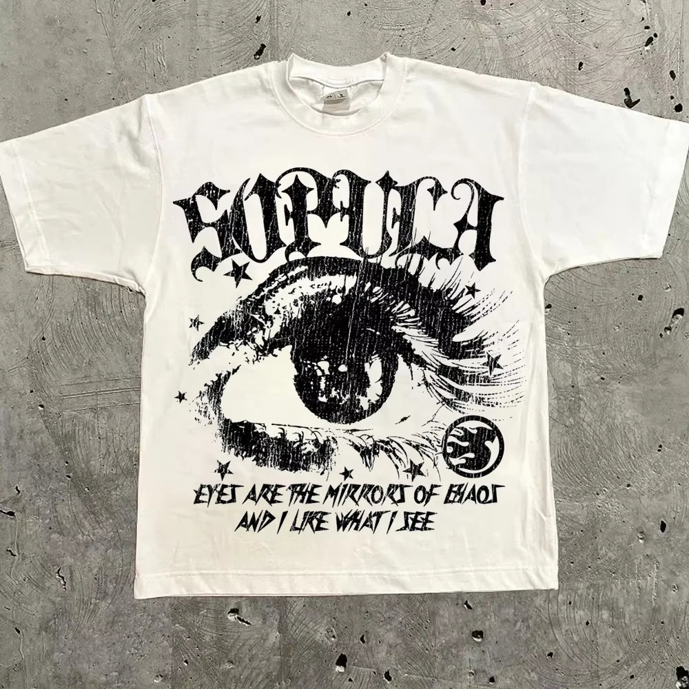 Harajuku Letter Graphic T Shirts Y2K Tops Men Women High Street Oversized T Shirt Pro Choice Streetwear Vintage Tee Clothing