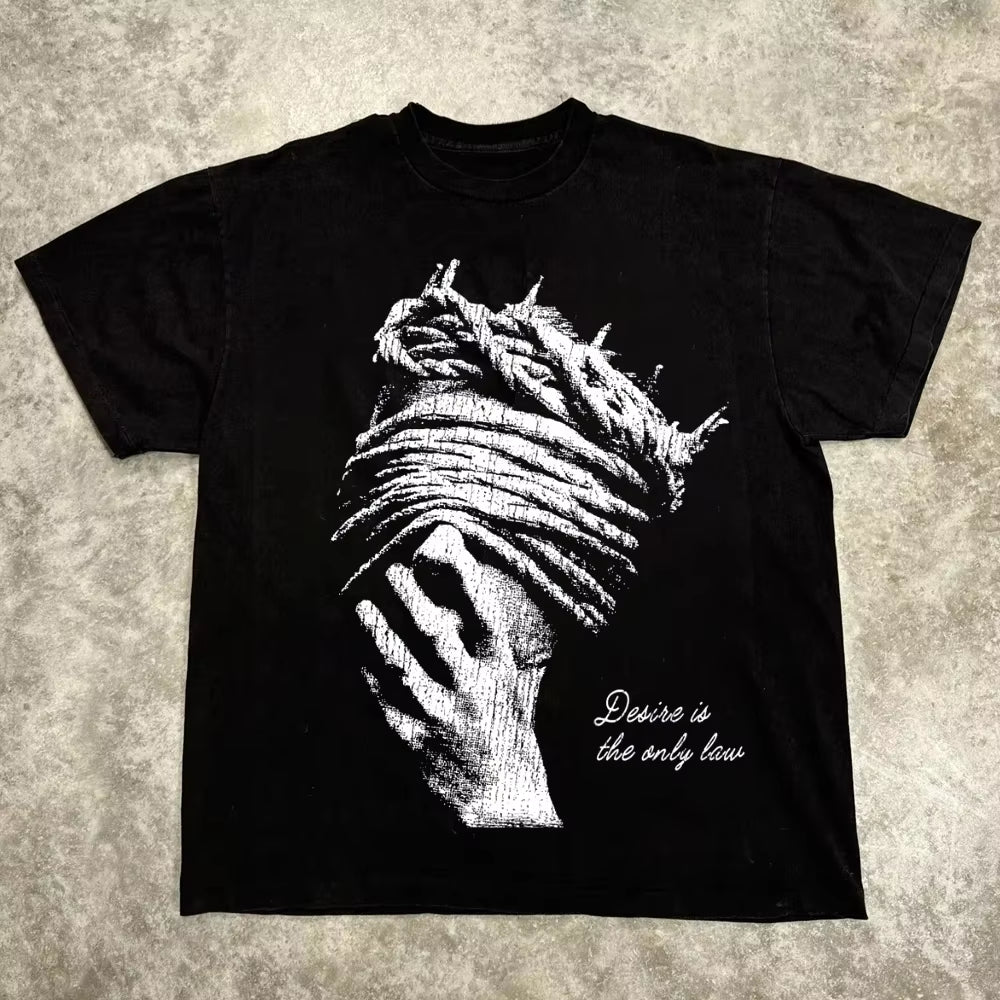 Harajuku Letter Graphic T Shirts Y2K Tops Men Women High Street Oversized T Shirt Pro Choice Streetwear Vintage Tee Clothing